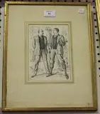 George du Maurier, Un Pere de Famille est capable de Tout' (Two Gentlemen in Conversation), pen and ink