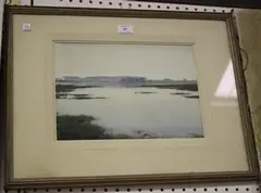 Harold George Theaker, Rising Water, Langstone Harbour, watercolour