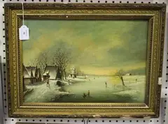 Brian Coole, Dutch Winter Landscape, oil on canvas
