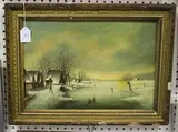 Brian Coole, Dutch Winter Landscape, oil on canvas