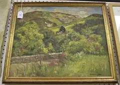 Montague Leder, View of a Hillside, oil on canvas