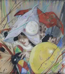 Charles Nixon, The Masquerade Ball, 1924, watercolour and gouache