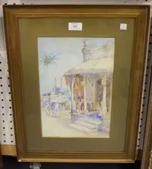 John Wilson, Arabian Market Scene, 1917, watercolour over pencil