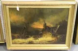 E. Slade, Orthodox Church in a Winter Landscape at Dusk, oil on canvas