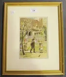 William Egerton Hine, The Burial of a Loved Bird, watercolour with touches of gouache