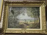 Peter Bradshaw, Landscape with Distant Church, oil on canvas