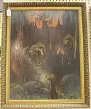 Sven Goran Svensson, Fantasy Landscape with Castle and Figure, acrylic on canvas