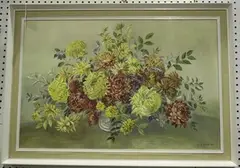Muriel England, Chrysanthemums with Grey Leaves, oil on canvas