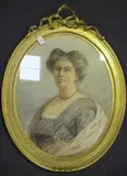 Bethia Clarke, Oval Portrait of a Lady, pastel