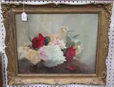 William A. Chase, Roses, oil on board