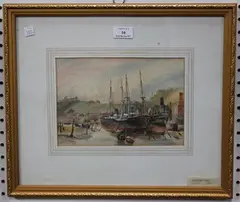 C. Christopher Smith, Whitby Harbour, 1887, watercolour