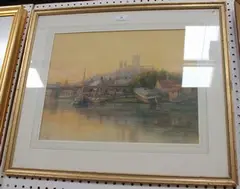 Alfred Denyer, View of the Cathedral and City of Lincoln, 1902, watercolour