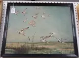 P. Norton, Seabirds in flight, 1946, oil on canvas