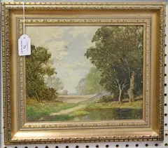 Downland View by David Mead, oil on board, sold Aug 2017