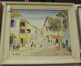 George Hann, Continental Street Scene, probably the South of France, oil on board