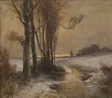 Henry Maurice Page, Sunset on the Fringe of the New Forest, oil on canvas