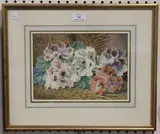 Thomas Frederick Collier, Still Life with Pelargoniums, watercolour