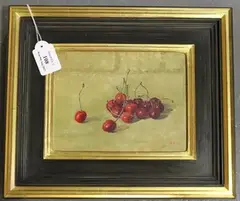 Carolyn Sergeant, Cherries, oil on board
