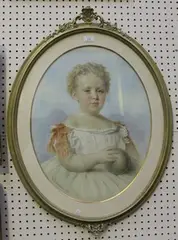 Georg Koberwein, Oval Half Length Portrait of Prince Albert, Grandson of Queen Victoria, 1870, pastel