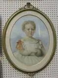Georg Koberwein, Oval Half Length Portrait of Prince Albert, Grandson of Queen Victoria, 1870, pastel