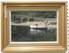Vic Trevett, Mid Season Scrub? Looe, oil on board