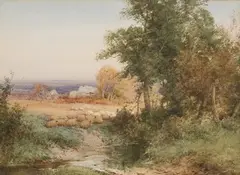 Henry John Sylvester Stannard, Sunshine and Shadows at Wilden, Beds, watercolour
