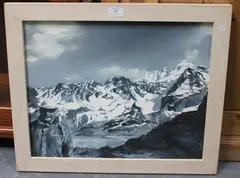 Will Ayres, Figure before Snow-capped Mountains, oil on board