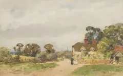 Wilfred Williams Ball, The Edge of the Village, 1909, watercolour