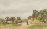 Wilfred Williams Ball, The Edge of the Village, 1909, watercolour