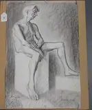 Stephen M. Codner, Quentin Crisp, Life Study, 1974, conté crayon
