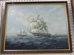 Max Parsons, East Indiamen and Other Vessels in a Breeze, oil on board