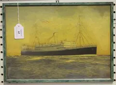 A.E. Morris, Study of an Ocean Liner, watercolour
