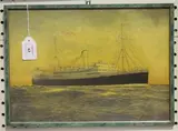 A.E. Morris, Study of an Ocean Liner, watercolour