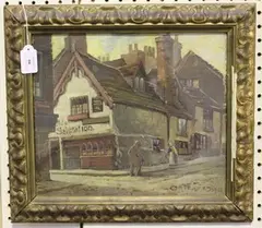 Chas. A. Paulden, Ye Olde Salutation Inn, Hounds Gate, Nottingham, 1922, oil on canvas-board