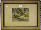 Harrison Weir, Dogs Chasing a Wild Boar, watercolour