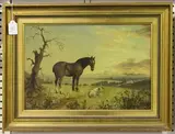 Hugh Collins, Coastal Landscape with Horse and Terrier, 1890, oil on canvas