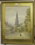 George de Paris, Horsham Church, Sussex, watercolour