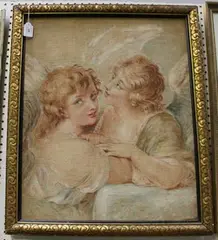 Blanche Romer, Two Angels, oil on linen
