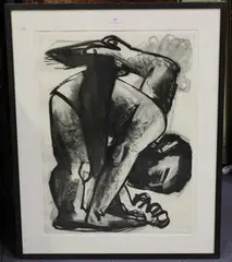 Simon Nicholas, Bather, charcoal