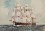 Neville Sotheby Pitcher, H.M.S. Rover, 1928, watercolour and gouache