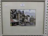 John Victor Emms, The High Street, Reigate, gouache