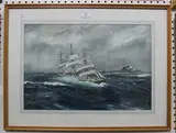 G.H. Jennery, Rounding Cape Horn, watercolour and gouache
