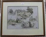 Tony Hunter, A Cotswold Mixture, watercolour and ink