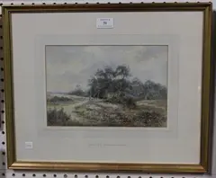 Walter Duncan, Moorland Scene with Figures, watercolour