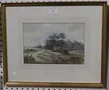 Walter Duncan, Moorland Scene with Figures, watercolour