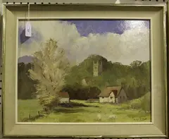 Ronald Birch, Autumn in the Wylye Valley, oil on board