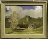 Ronald Birch, Autumn in the Wylye Valley, oil on board