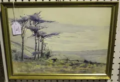 Clive Vernon Blakelock, Moorland View, early/mid-20th century watercolour