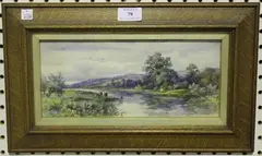 F. Miles, Sussex River Scene, watercolour