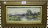 F. Miles, Sussex River Scene, watercolour